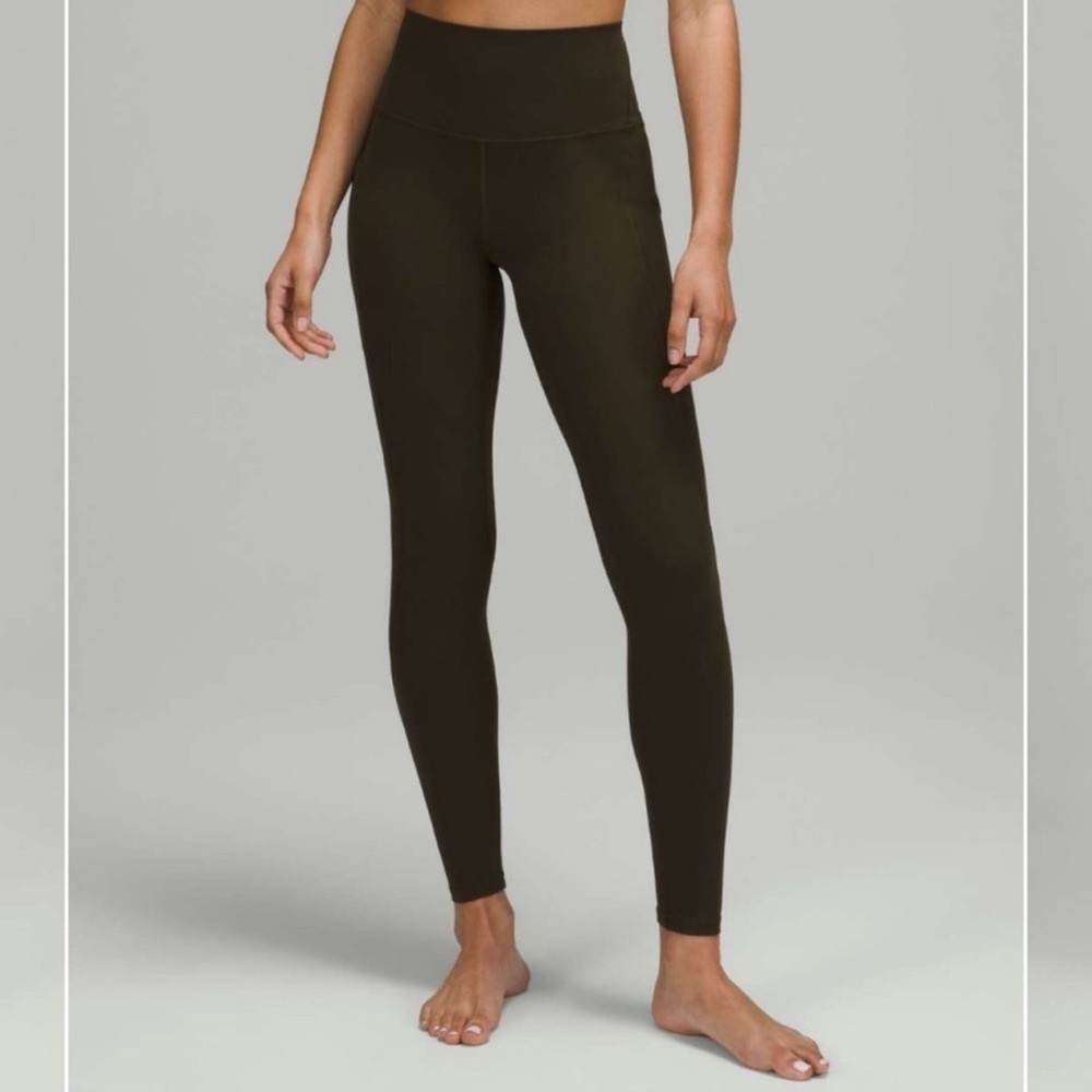 Lululemon Align High Rise Pant Leggings with Pockets Dark Olive Green Size 2 NWT - Picture 3 of 11